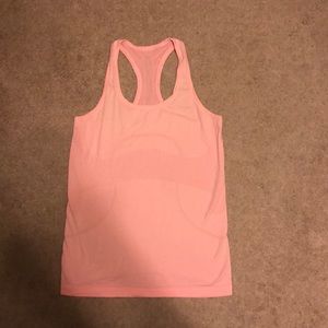 Pink Lululemon racer back tank, size 8